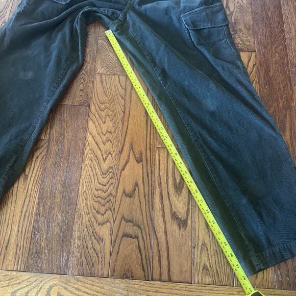 Chaps Corduroy Men's Pants Flat Front 34W 28L Dark Brown Utility Pockets Vintage - Picture 12 of 12